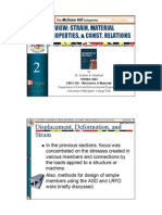 Review: Strain, Material Properties, & Const. Relations: Displacement, Deformation, and Strain