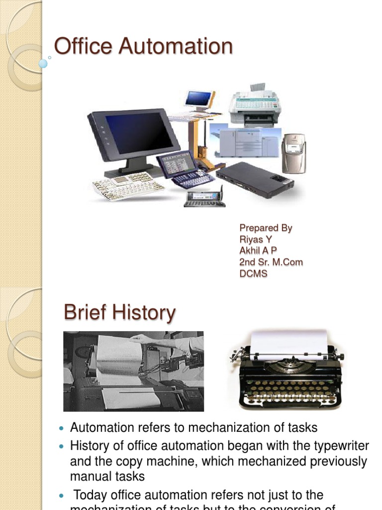 Office Automation Systems MIS Seminar PDF Automation Word Processor