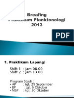 Briefing Praktikum Planktonologi 2013