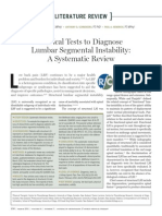 Clinical Tests To Diagnose Lumbar Segmental Instability, A Systematic Review