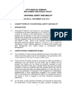 Labor Ministry's Concept Paper On Occupational Safety and Health September 2011