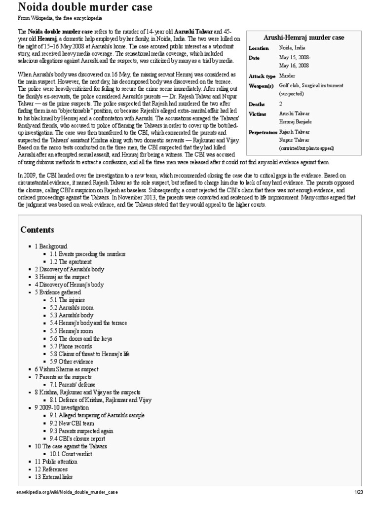 Noida Double Murder Case Wikipedia The Free Encyclopedia