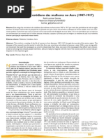 Temporalidades - Revista Discente do Programa de Pós-graduação em História da UFMG, vol. 2, n.º 2, Agosto/Dezembro de 2010 - ISSN:1984-6150 - www.fafich.ufmg.br/temp oralidades Uma leitura do cotidiano das mulheres no Acre (1907-1917)- Ruth Lucimar Gomes 