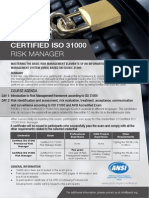 ISO 31000 Risk Manager One Page Brochure
