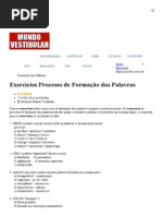 Exercícios Processo de Formação Das Palavras