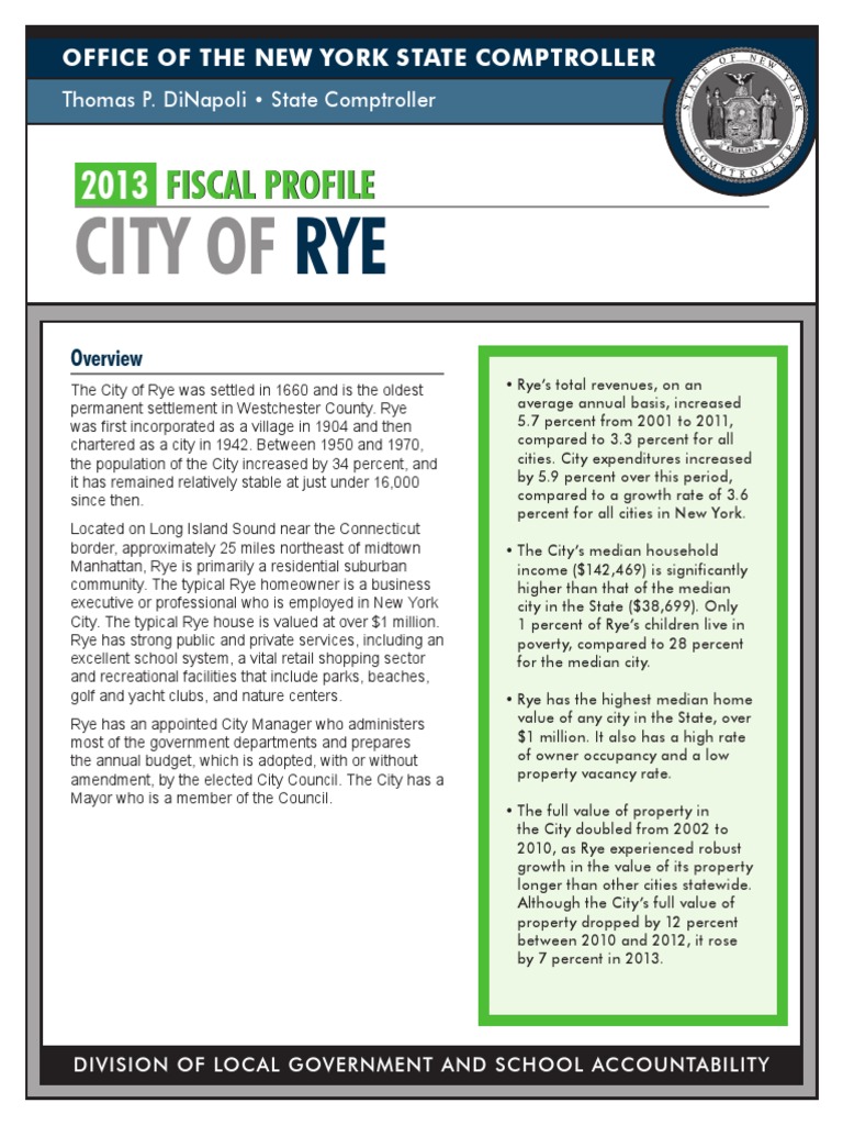Rye fiscal profile Property Tax Taxes