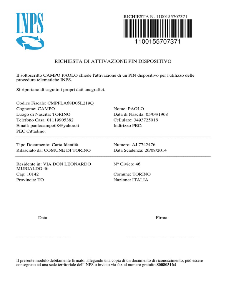 Codice Inps | PDF