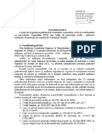 Notă privind aplicarea măsiurilor de protecţie în cazurile de violeţă în familie