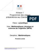 Programme MPSI