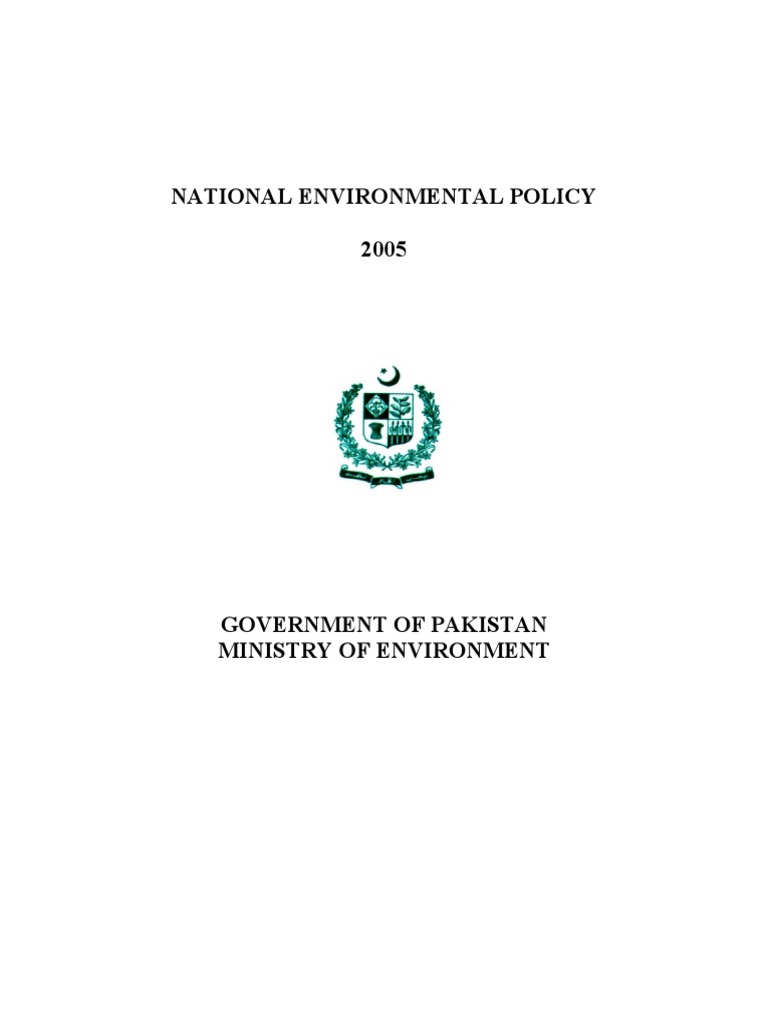Environmental Policy of Pakistan Environmental Policy Water Resources