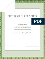 Certificate of Completion: Mushtaq Hussein Hassan