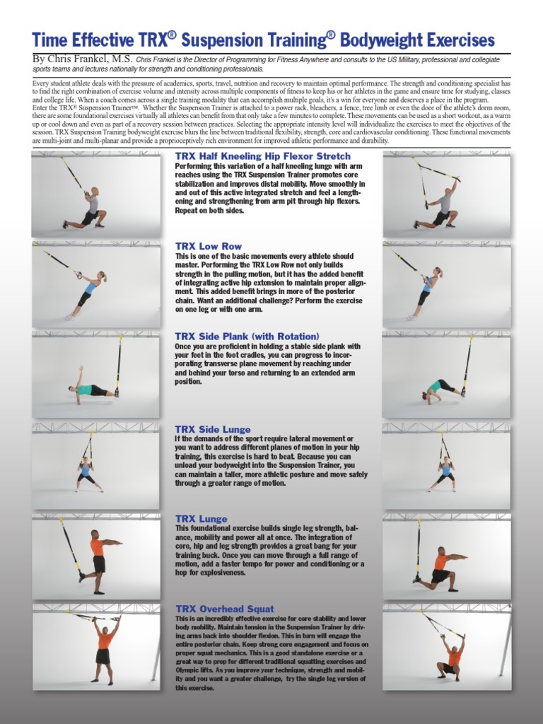 Exercice TRX PDF | PDF | Strength Training | Physical Exercise