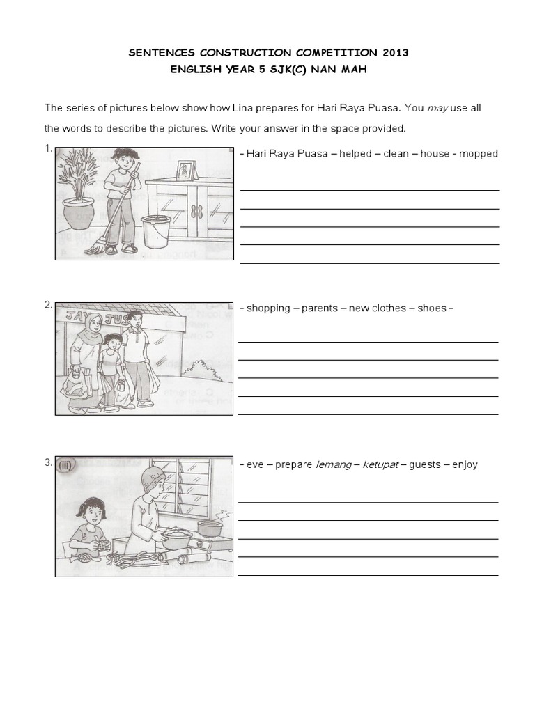 Sentence Construction Competition 2013 | PDF | Language Arts & Discipline