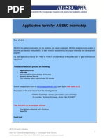 AIESEC Summer 2013 Application Form