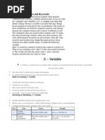 C - Variable: Constants, Variables and Keywords