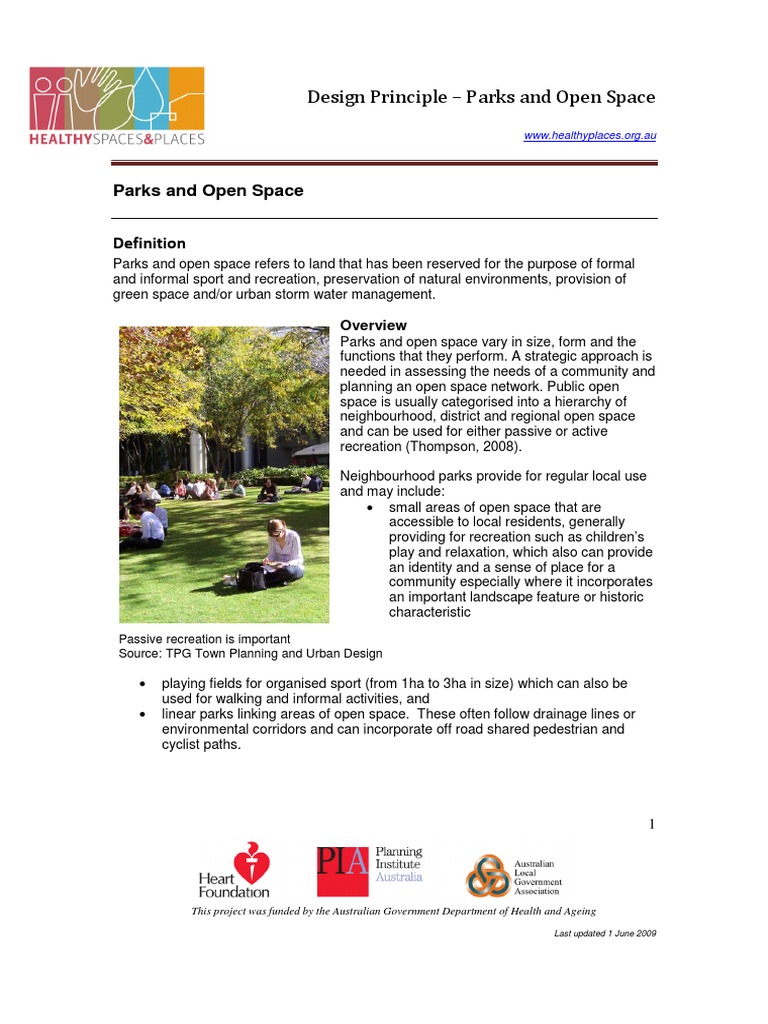 Principles of Park and Open Space Design | PDF | Parks | Landscape