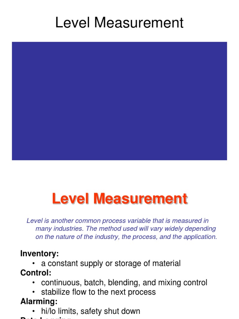 Water Level Measurement Methods | PDF | Electrical Engineering ...