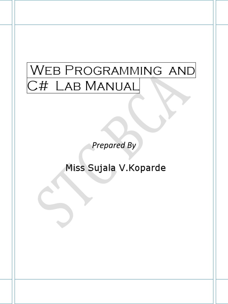 c sharp lab manual.pdf C Sharp (Programming Language) C (Programming Language)
