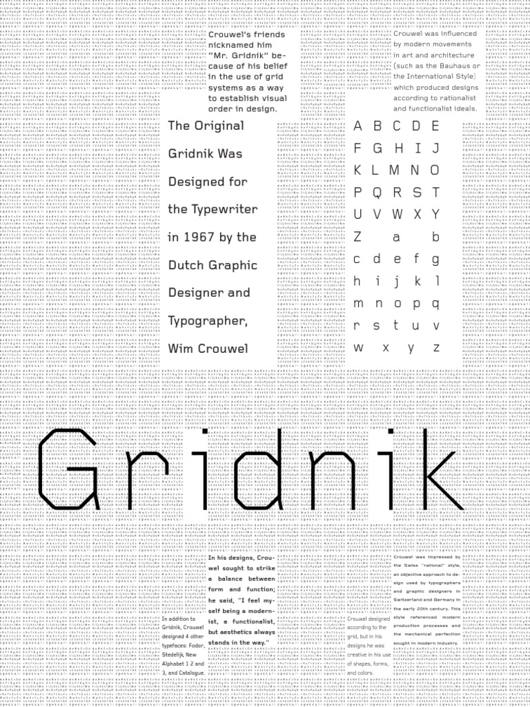 The Original Gridnik Was Designed For The Typewriter in 1967 by The ...