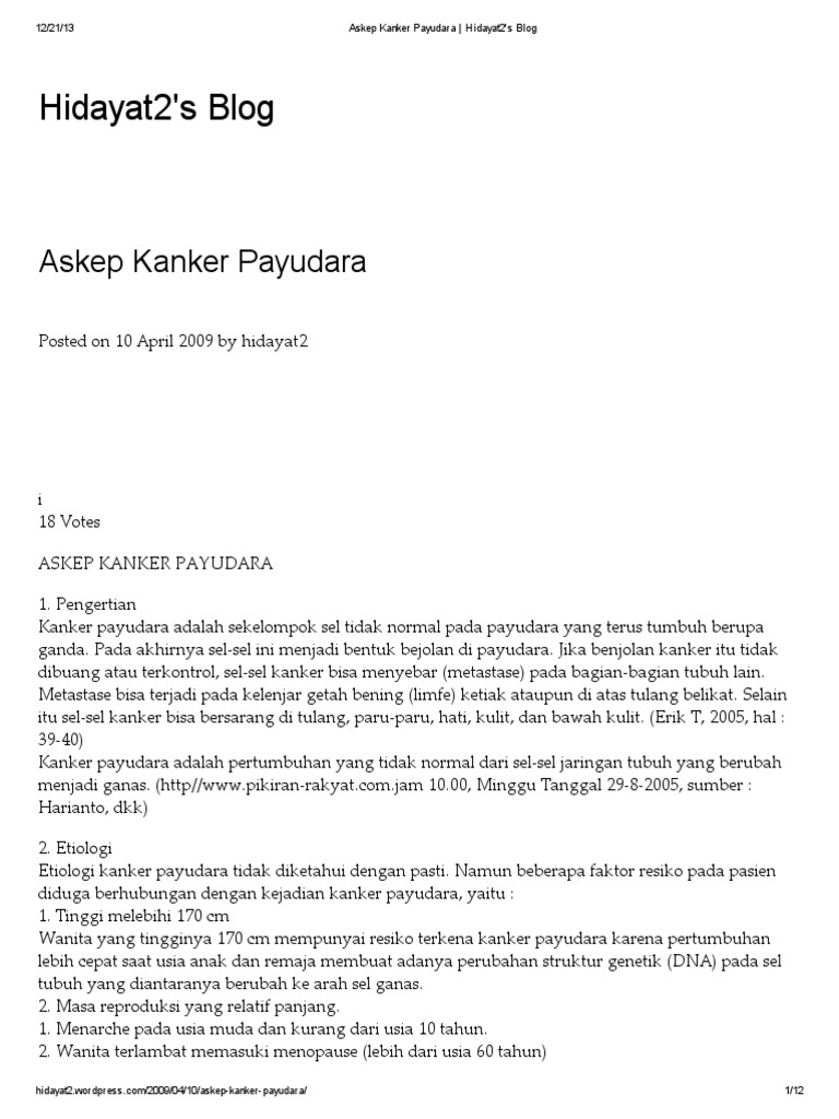 Askep Kanker Payudara