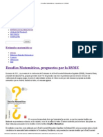 Desafíos Matemáticos, Propuestos Por La RSME