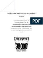 Informe Criminalizacion de La Protesta Organismos DDHH Emvj Marzo 2012