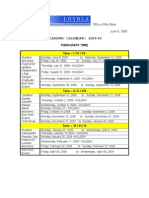 Academic Calendar: 2009-10 PGDM (Part Time) Term - I / Iv / Vii