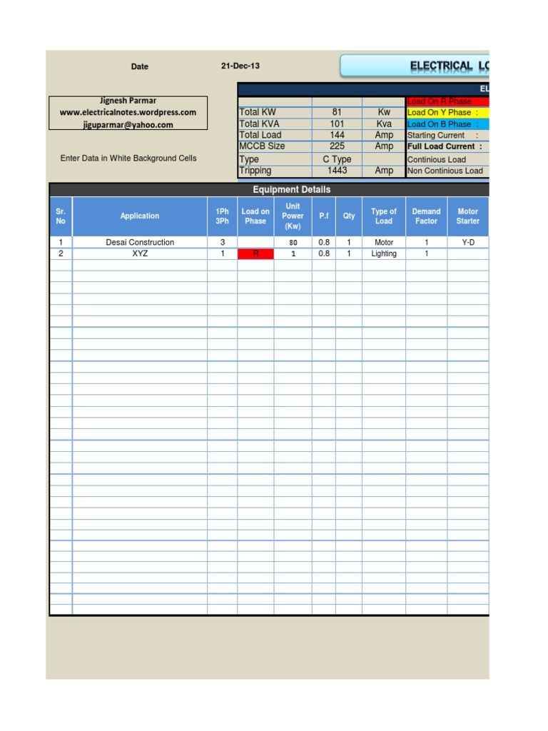 Home Electrical Load Calculation Guide | PDF | Kilowatt Hour | Watt