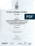 Certificato corso di lingua inglese 2009