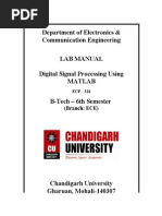 Department of Electronics & Communication Engineering Lab Manual Digital Signal Processing Using Matlab B-Tech - 6th Semester