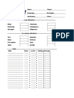Claymore RPG Character Sheet PDF