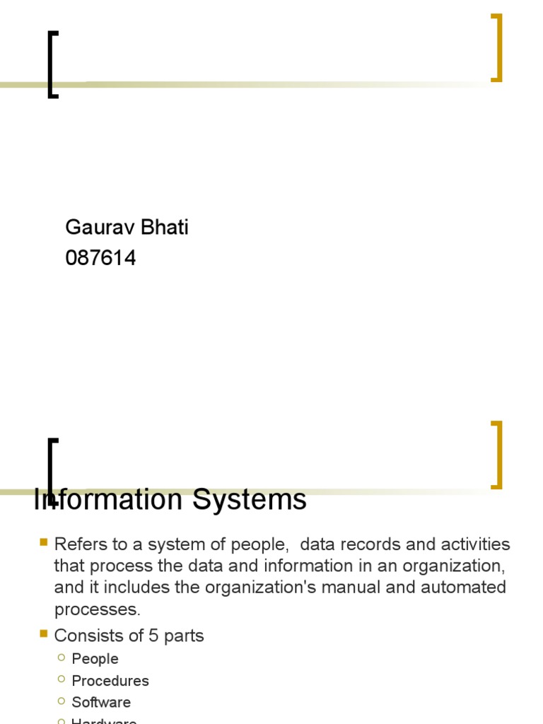 Overview of Information Systems Types | PDF | Decision Support System ...