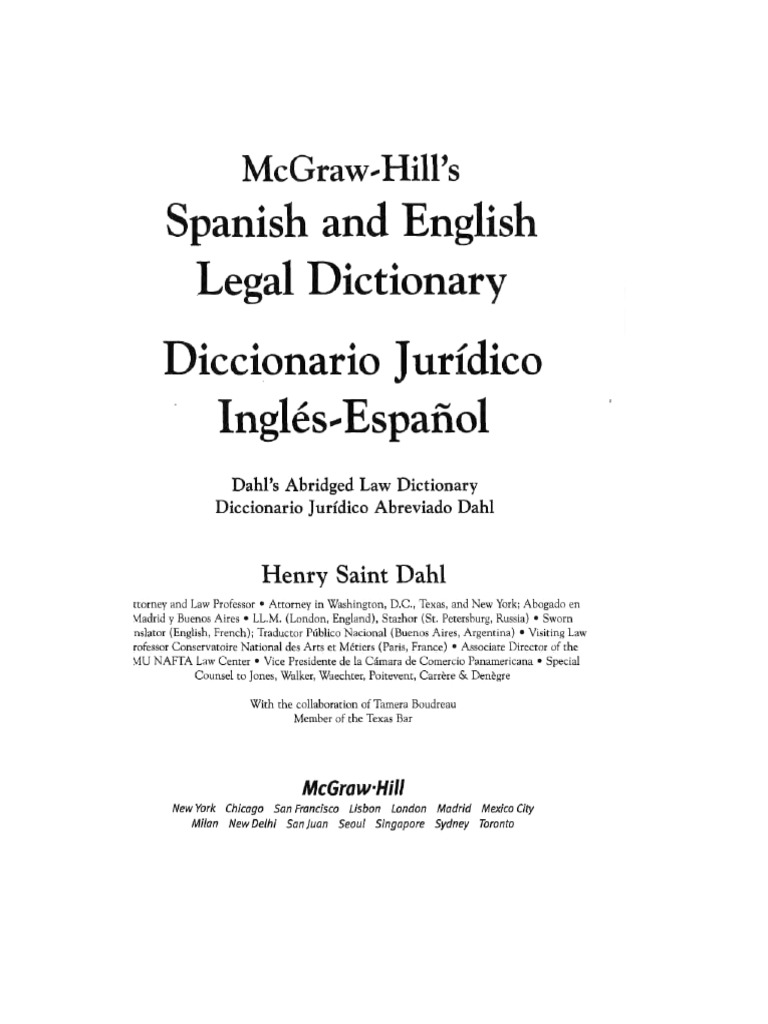 Spanish and English Legal Dictionary Offer And Acceptance Prosecutor