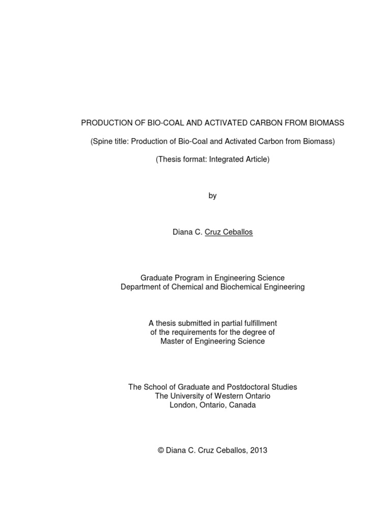 Production of Bio-Coal and Activated Carbon From Biomass | PDF ...