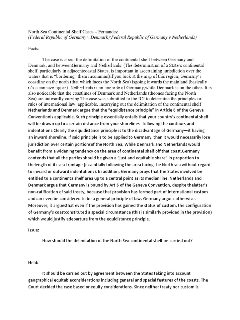 North Sea Continental Shelf Cases PDF