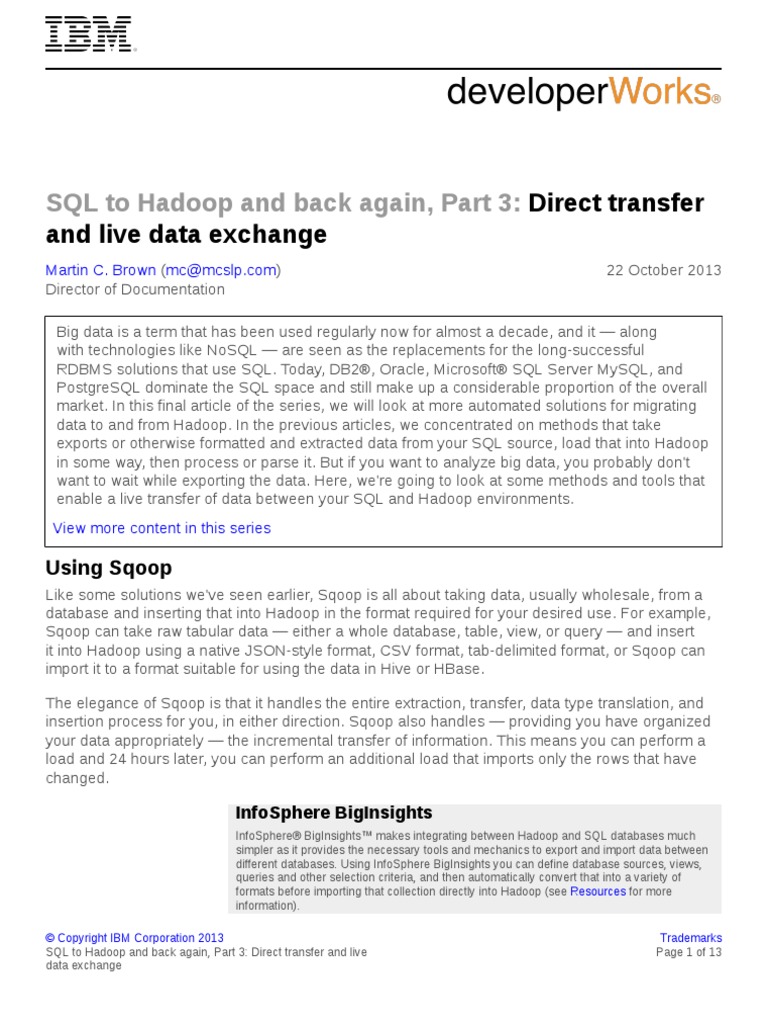 BD Sqltohadoop3 PDF | PDF | Apache Hadoop | Big Data