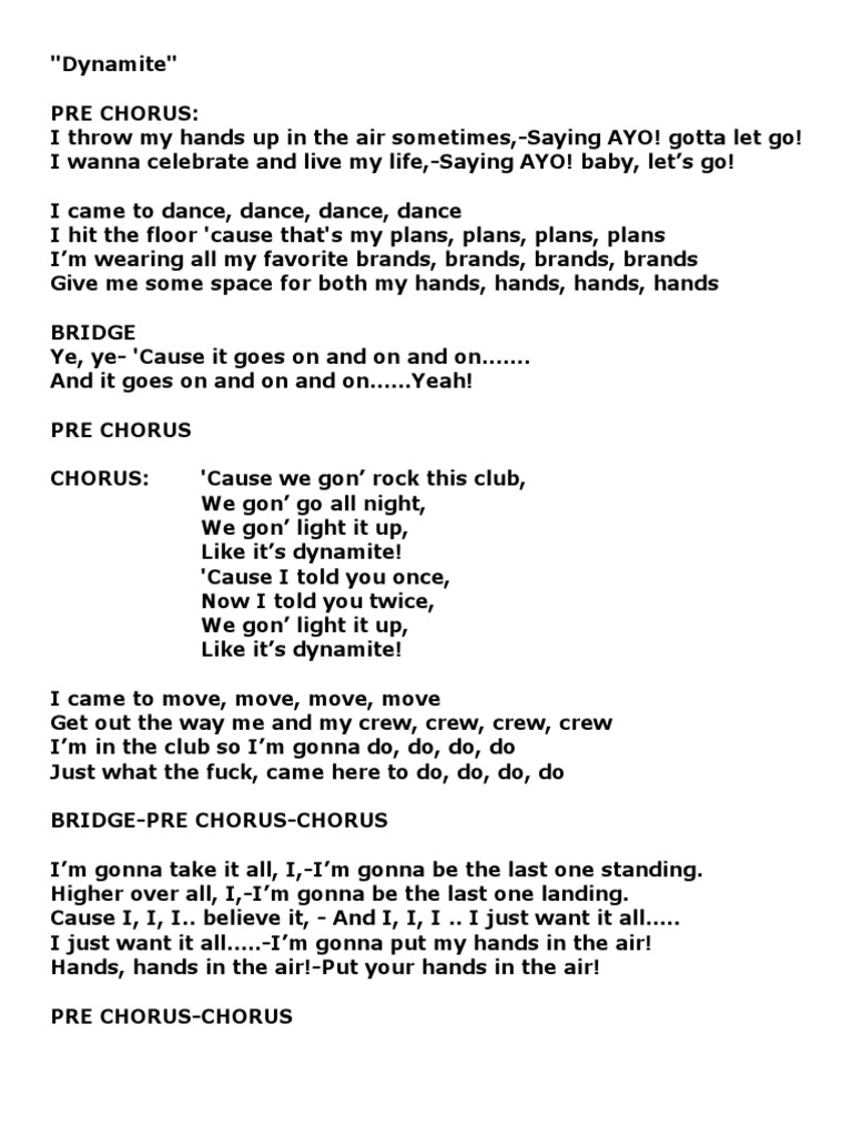 Dynamite Lyrics