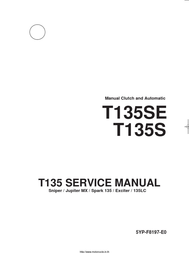 Yamaha Jupiter MX T135 Service Manual | PDF | Clutch | Screw, image size:768x1024