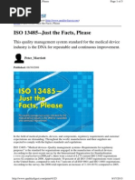 ISO 13485--Just the Facts, Please - Marriott