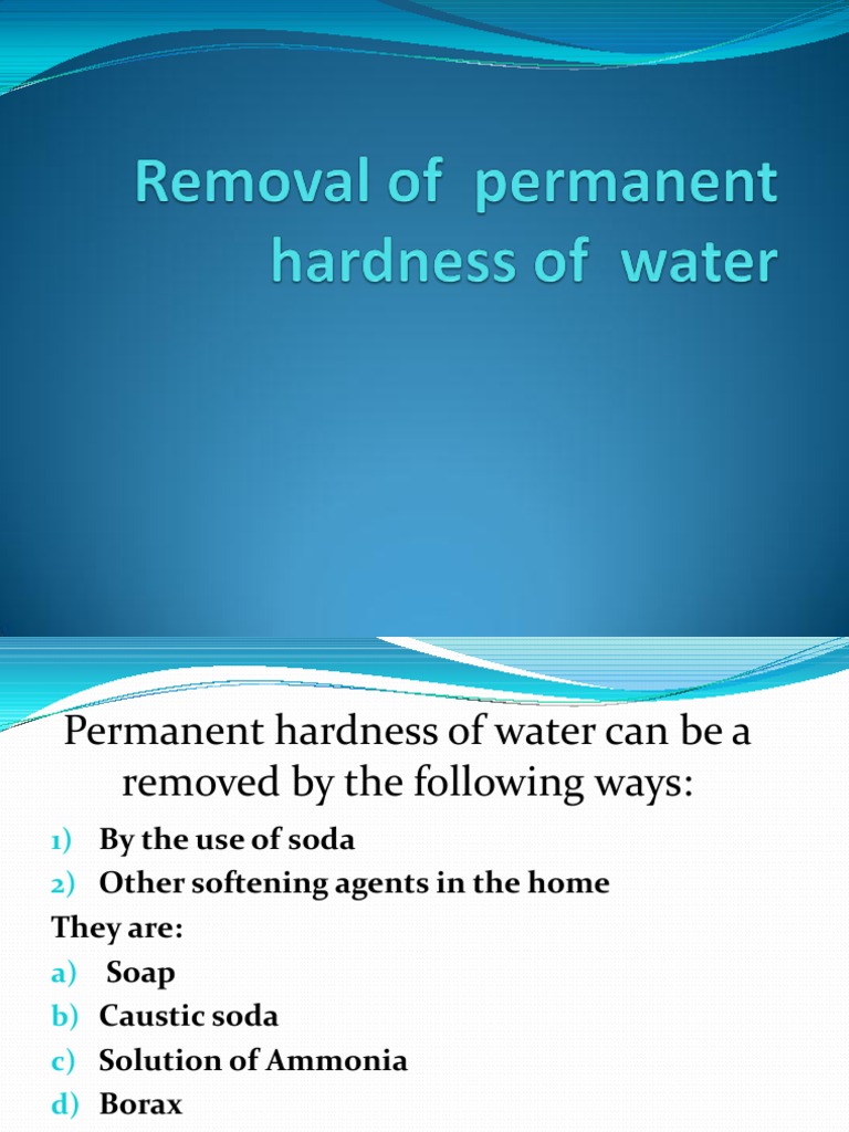 Removal of Permanent Hardness of Water Sodium Hydroxide Zeolite