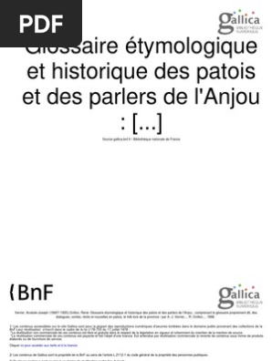 Glossaire Etymologique Et Historique Des Parlers Et Patois De L Anjou A J Verrier R Onillon 1908 Tome 2