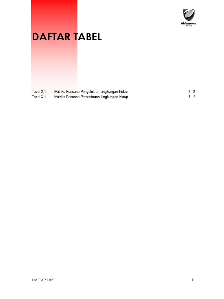 Daftar Tabel RKL-RPL | PDF