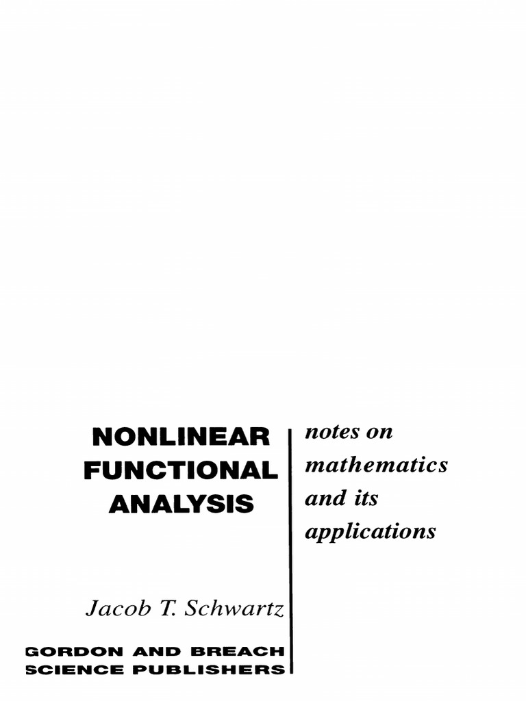 Nonlinear Functional Analysis - J. T. Schwartz - 1969 | PDF ...