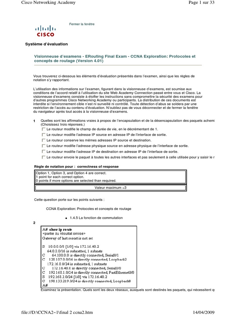 CCNA 2 Module Final B v4 PDF | PDF