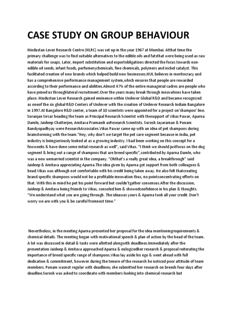 Case Study On Group Behaviour | PDF | Leadership | Business
