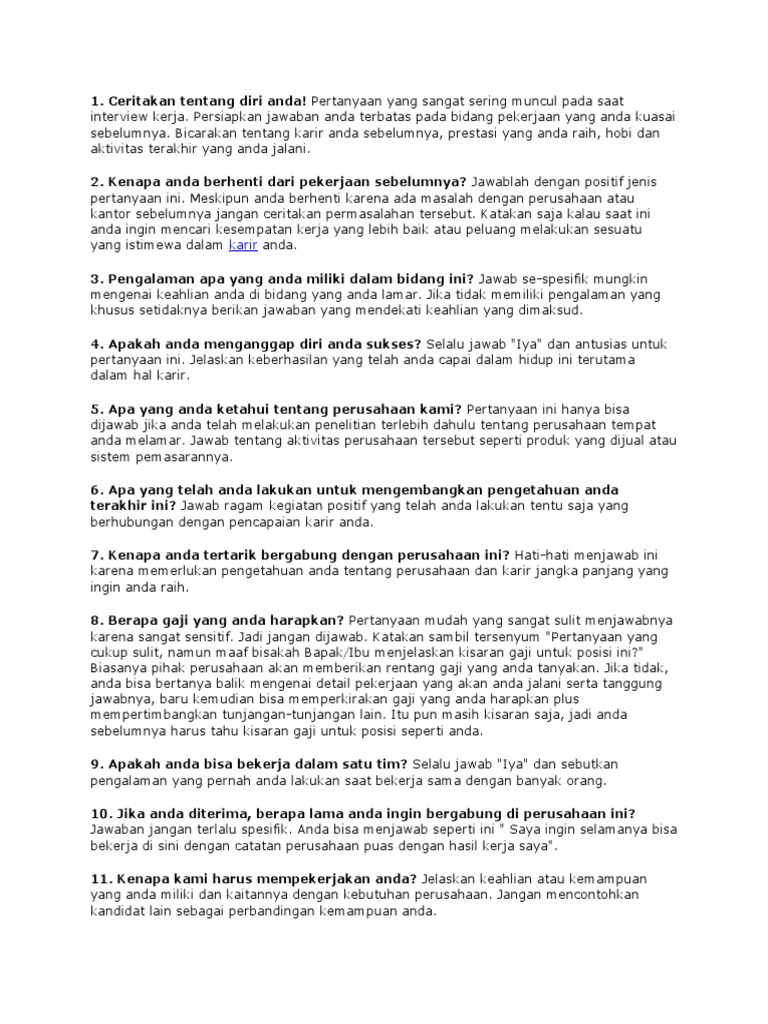 Apa Yang Harus Dijawab Ketika Kenapa Ingin Bergabung Dengan Perusahaan