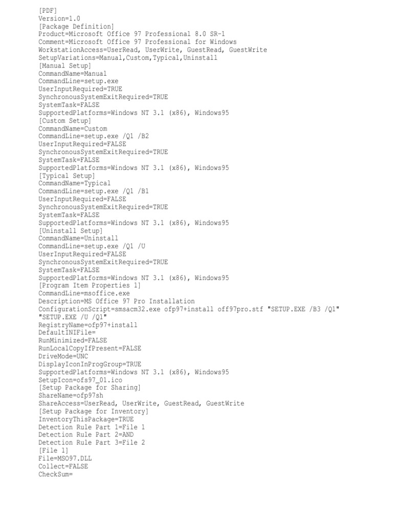 Microsoft Office 97 Setup Guide | PDF