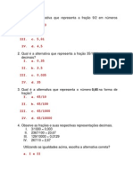 Exercícios com números racionais e decimais