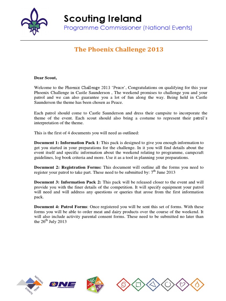 Phoenix Challenge 2013 Event Guide | PDF | Camping | Meal