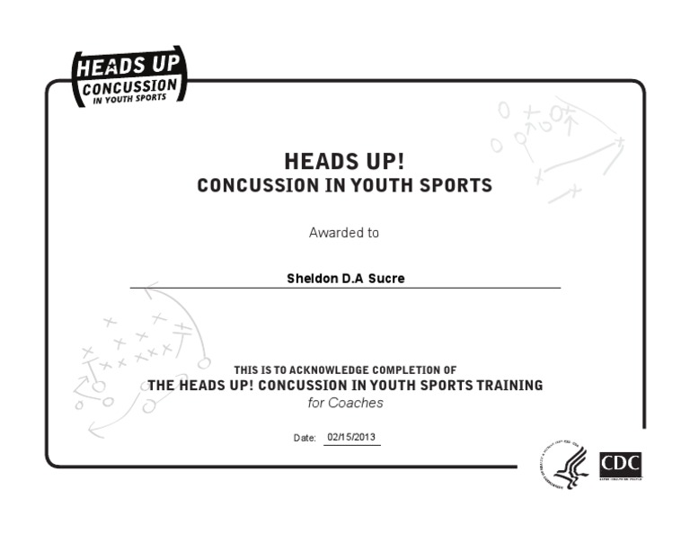 Youth Sports Concussion Training Certificate | PDF | Lifestyle